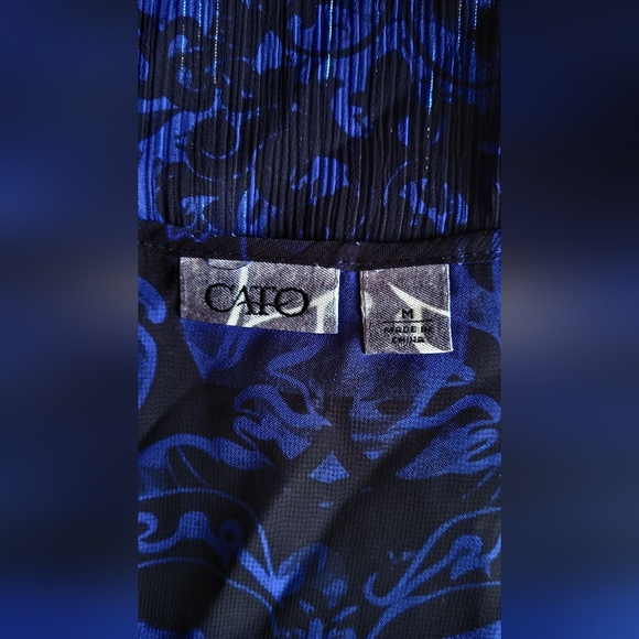 Cato royal blue/black sheer top with lining size med - Picture 5 of 5